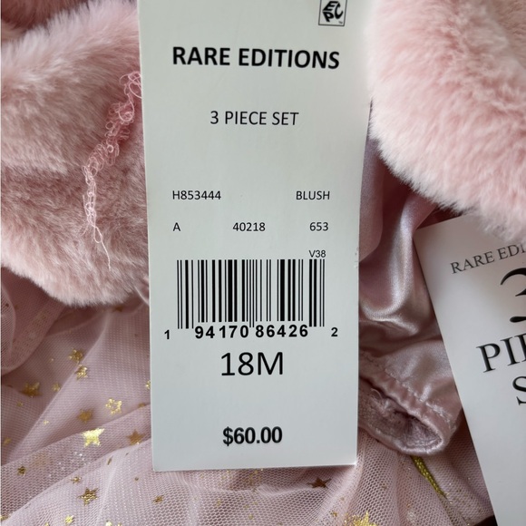 Rare Editions girls formal dress bloomers faux fur shrug 18 months NWT - Picture 7 of 7